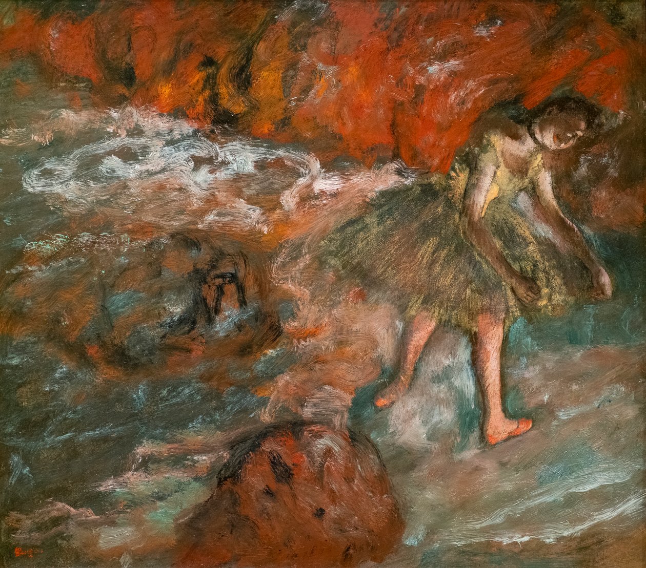 Bale sahnesi. 1890 civarı. Kağıt üzeri yağlı boya, panel üzeri lamine. by Edgar Degas
