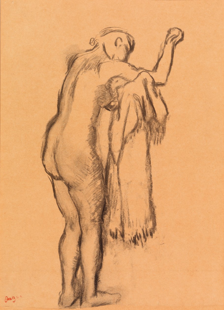 yüzücü kendini kurutma by Edgar Degas
