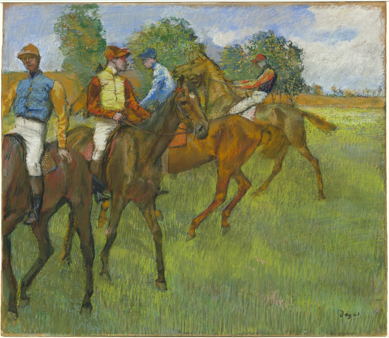 Yarıştan Önce, c.1887-89 (kağıt üzerinde pastel) by Edgar Degas