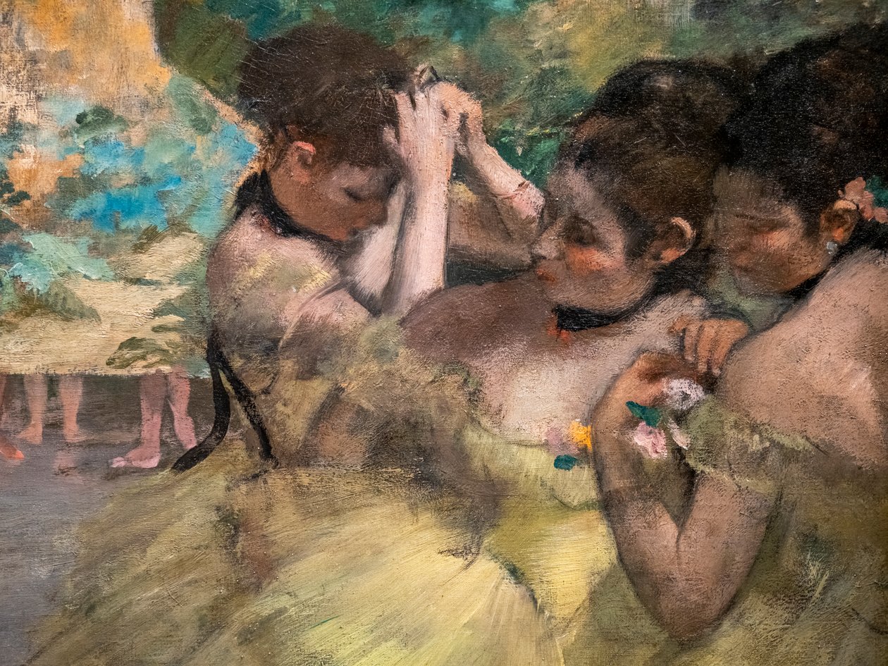 Sahne arkası (detay) (“Sarı dansçılar” olarak da bilinir). 1874-1876. Tuval üzerine yağlıboya. by Edgar Degas