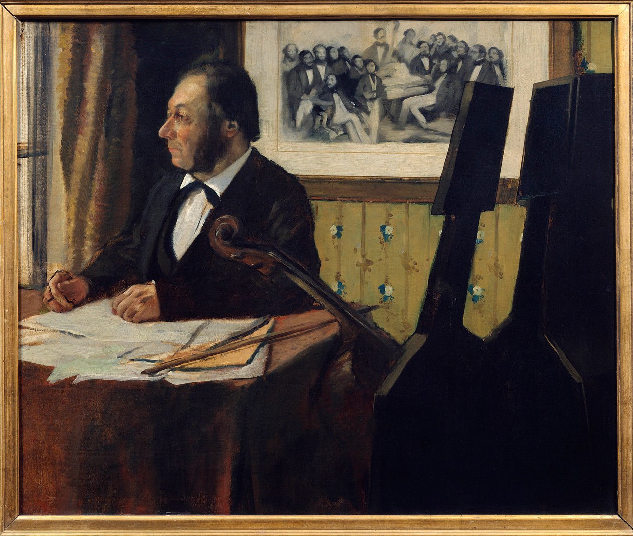 Çellist Pilet, Louis Marie Pilet (1815-1877). Edgar Degas