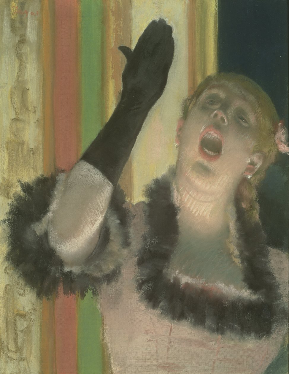 Kafe şarkıcısı, 1878 dolayları (tuval üzerine pastel) by Edgar Degas