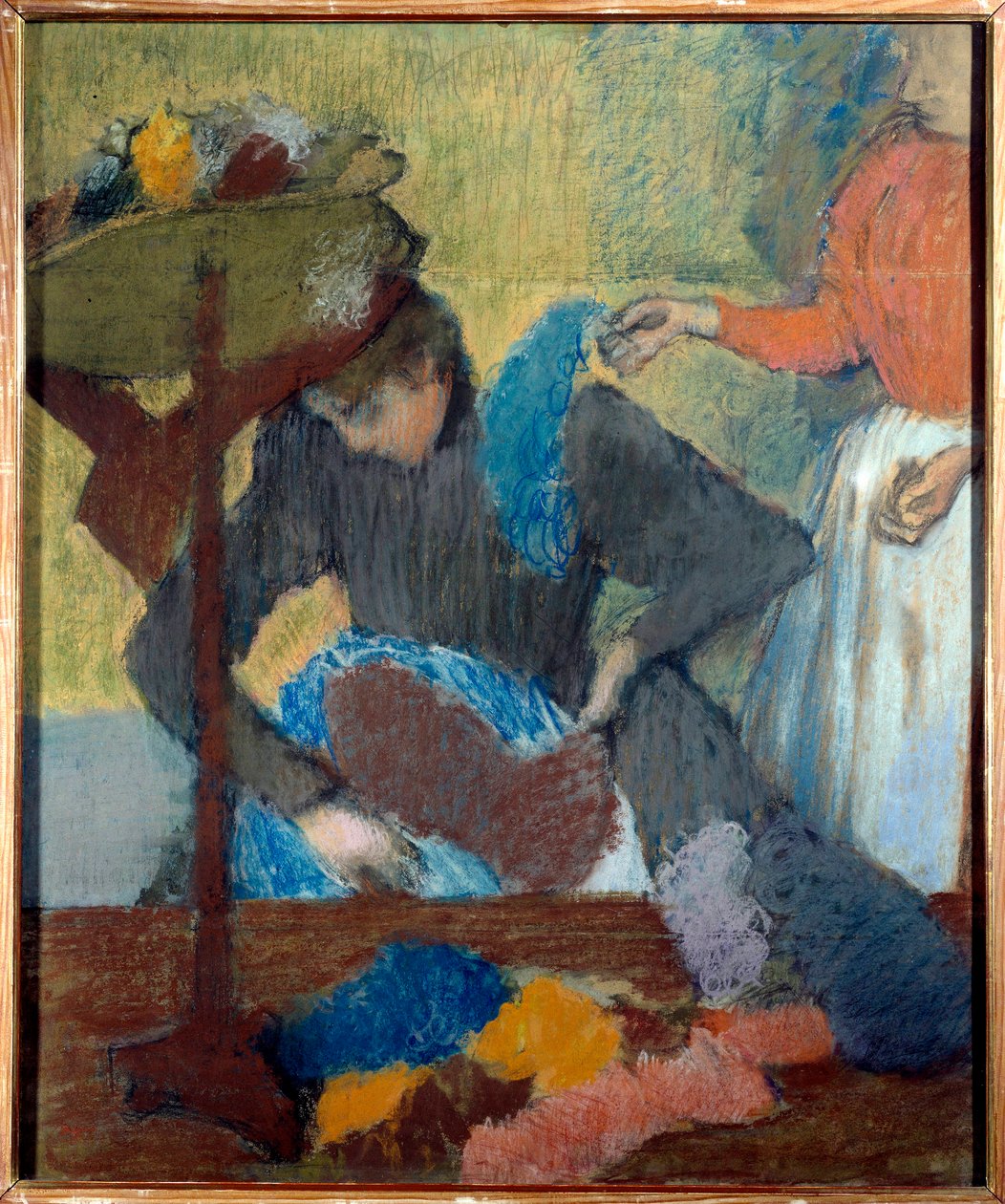 Chez la modist Pastel, Edgar Degas (1834-1917) 1898 Sun. 0.91x0.75 m Paris, Orsay Müzesi by Edgar Degas