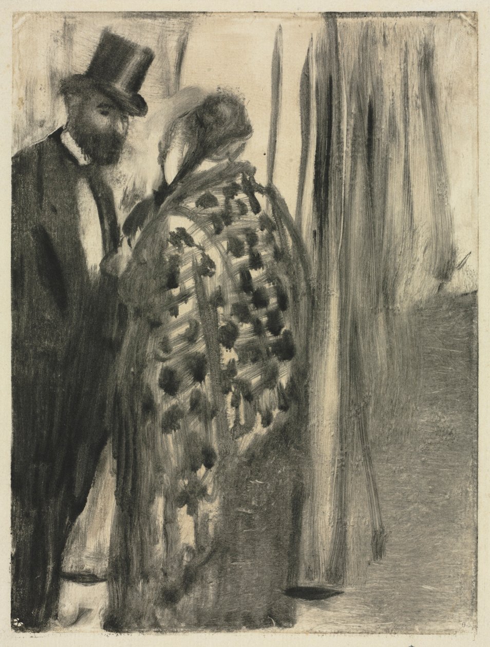 Sohbet: Ludovic Halévy ve Madame Cardinal The Conversation, c.1880-1883. by Edgar Degas