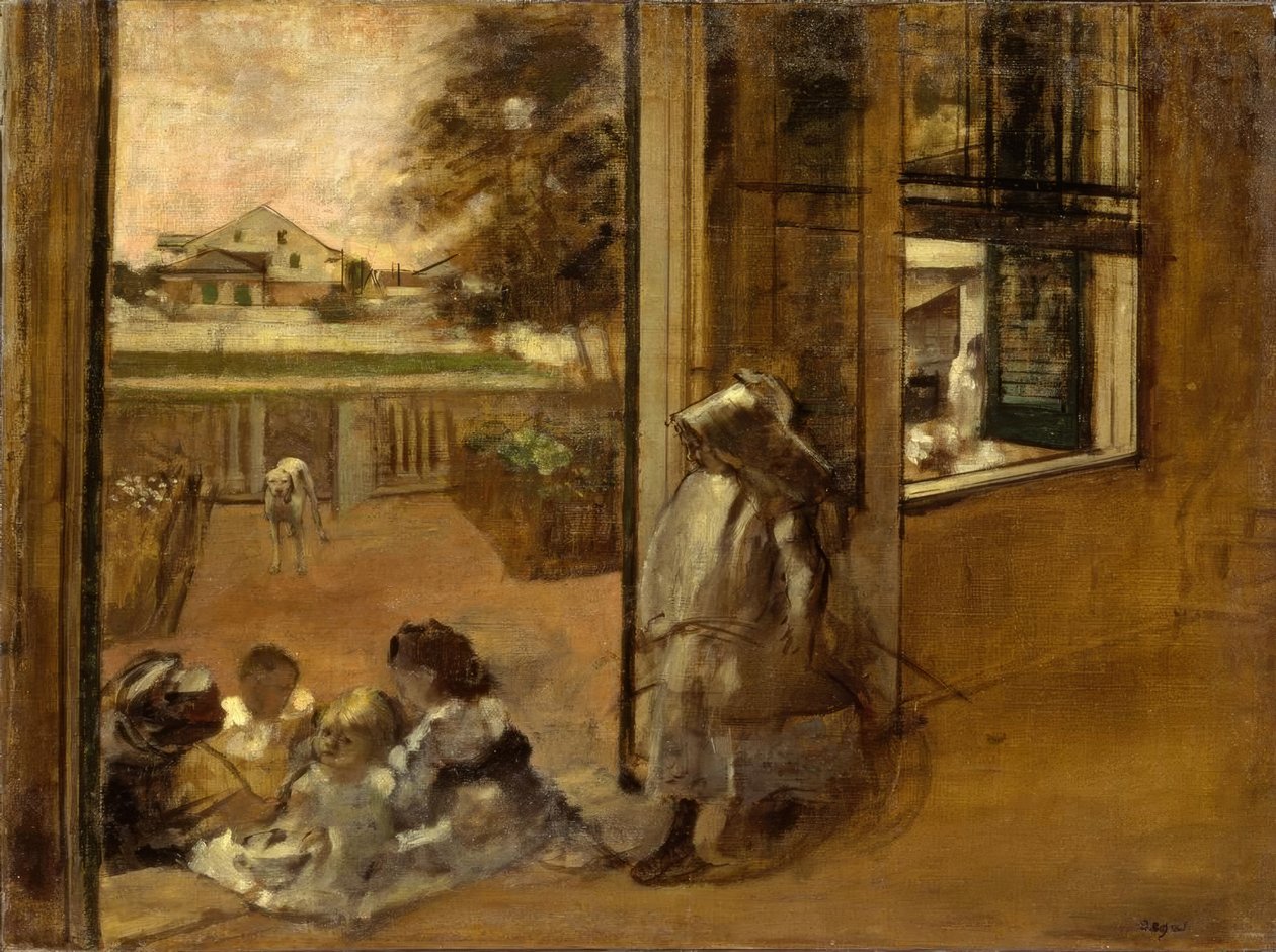 Bir evin avlusu (New Orleans) by Edgar Degas