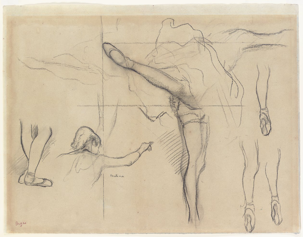 Dansçı - altı skeç by Edgar Degas