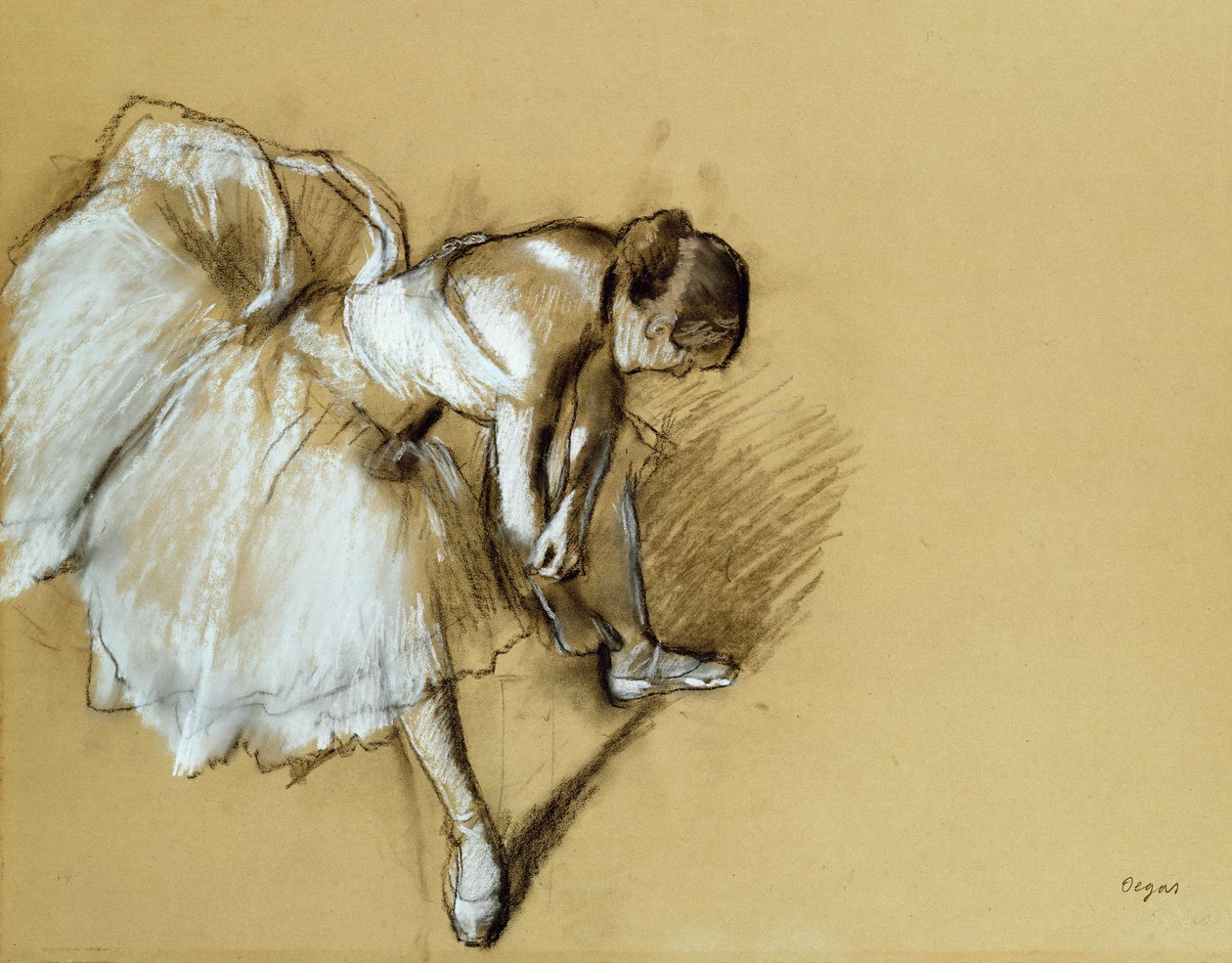Ayakkabısını Ayarlayan Dansçı, 1890 dolayları by Edgar Degas