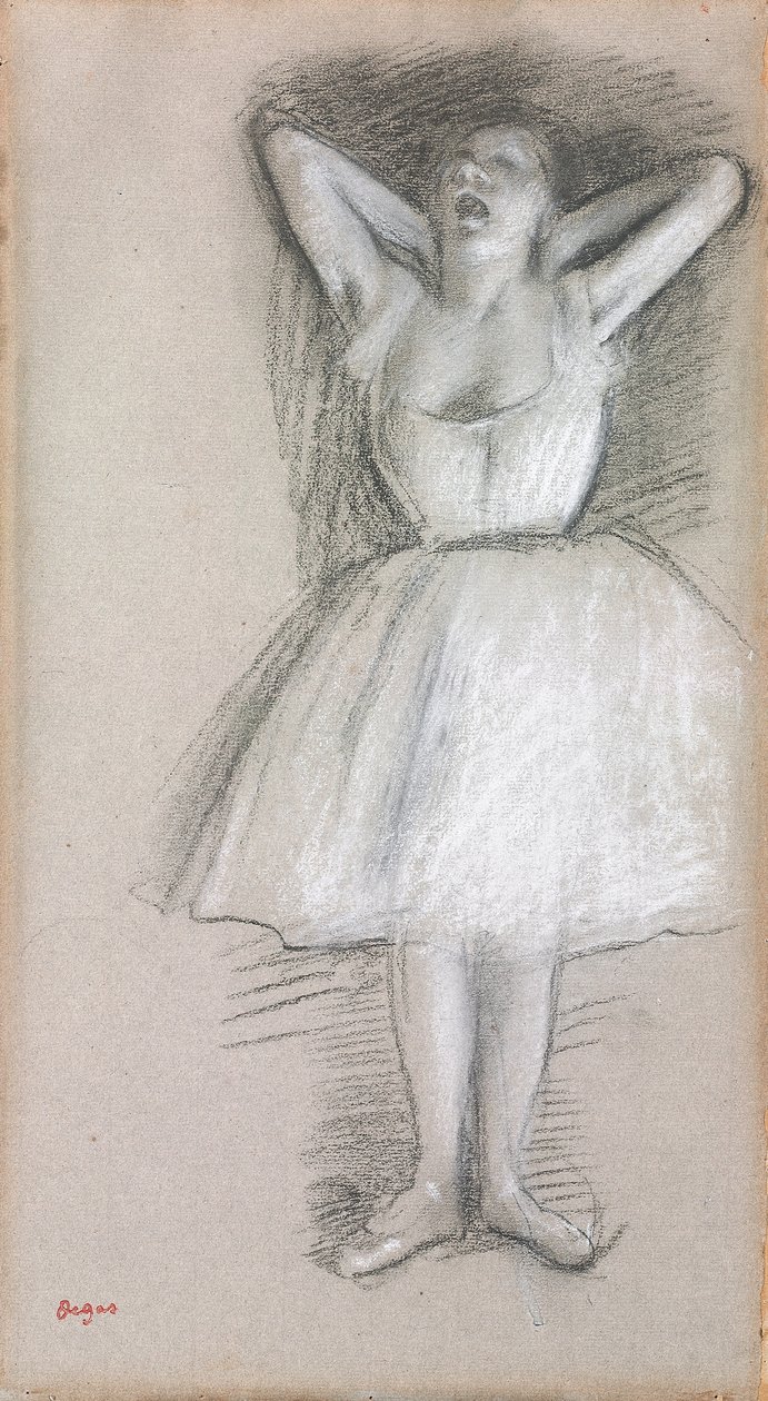 Dansçı, Kolları Başın Arkasında Kaldı; Dansçı, kollarını kaldırdı ve başının arkasına getirdi, by Edgar Degas