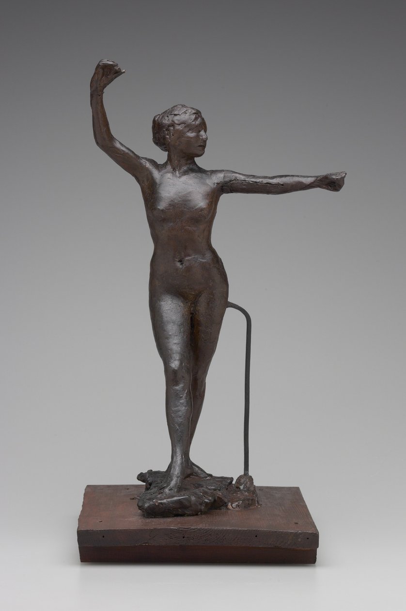 Sağ Ayağı Önde Dansa Hazır Dansçı, 1882-95 (mum ve karışık teknik) by Edgar Degas