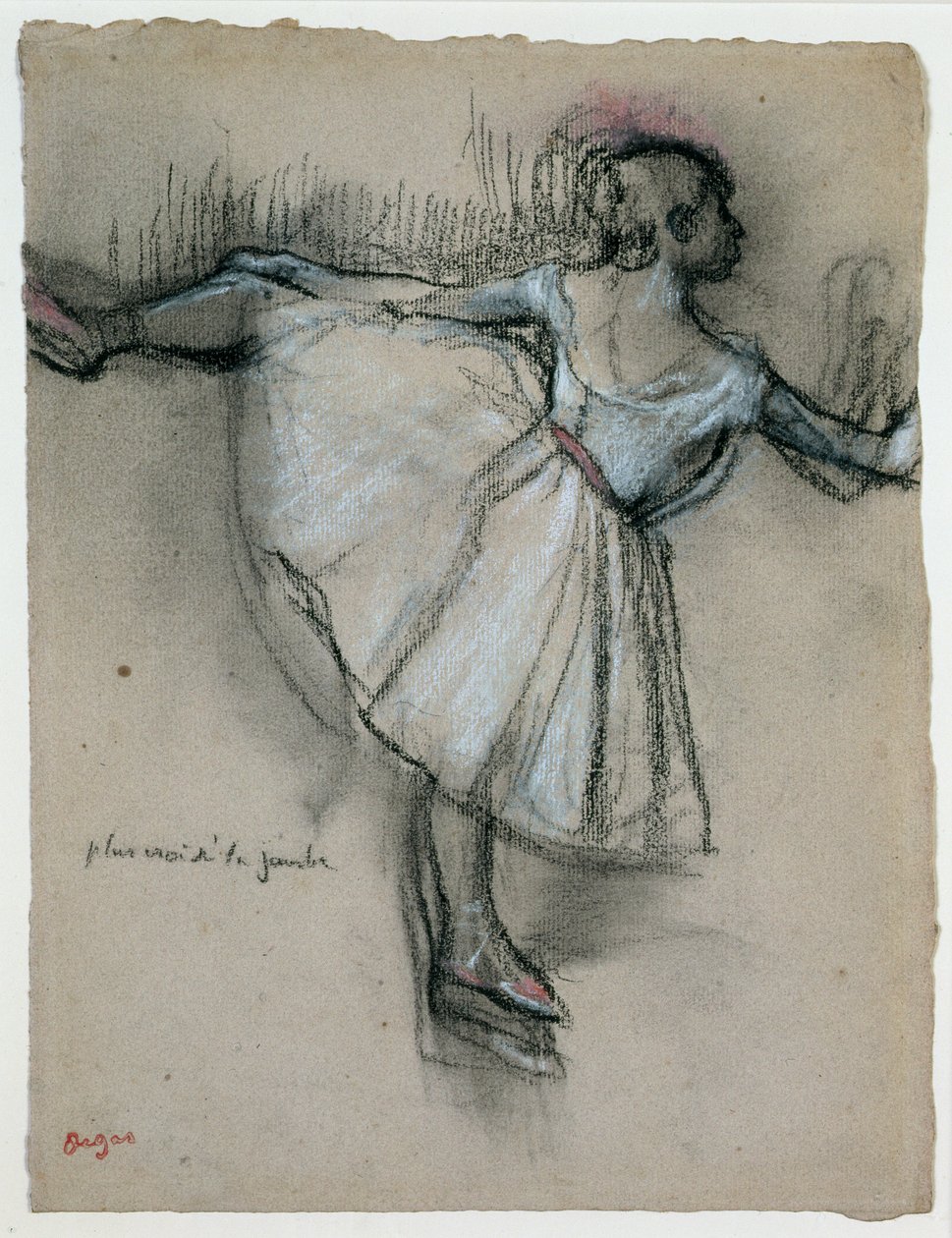 Barda Dansçı, c.1885 (kağıt üzerinde pastel ve beyaz tebeşirle kömür) by Edgar Degas