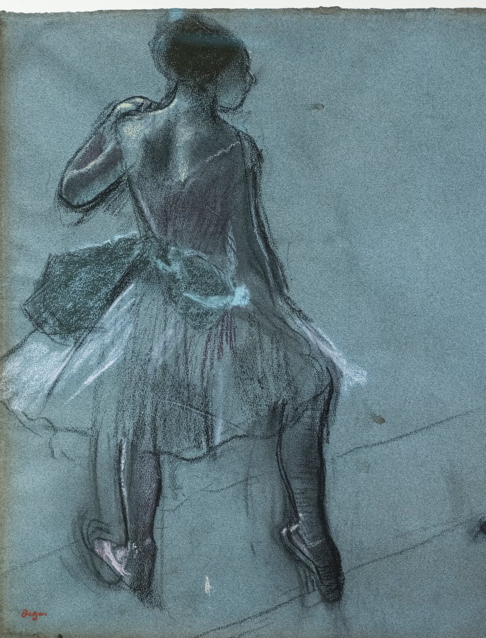 Sırt ve üç ayaklı dansçı (detay). 1878 civarında. Kağıt üzerinde kömür ve pastel by Edgar Degas