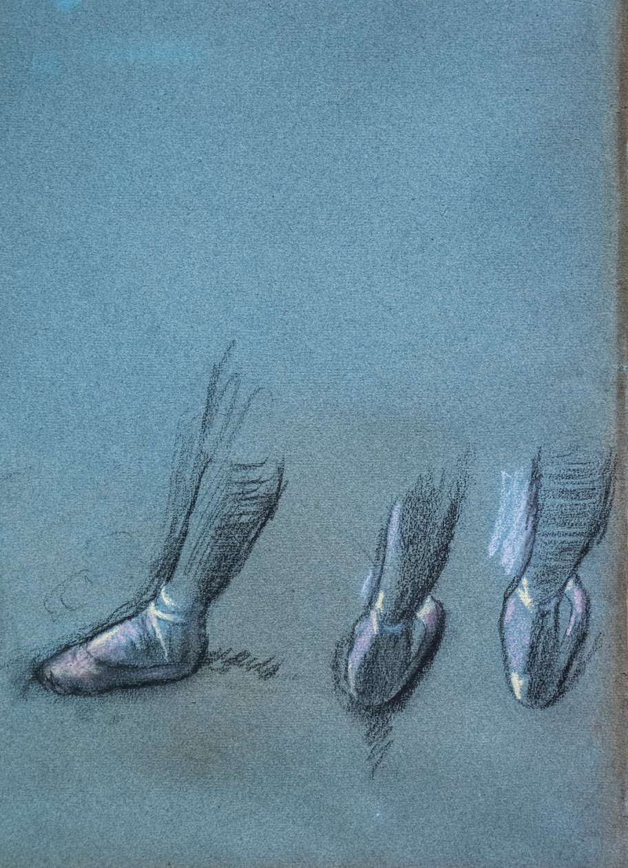 Sırt ve üç ayaklı dansçı (detay). 1878 civarında. Kağıt üzerinde kömür ve pastel by Edgar Degas