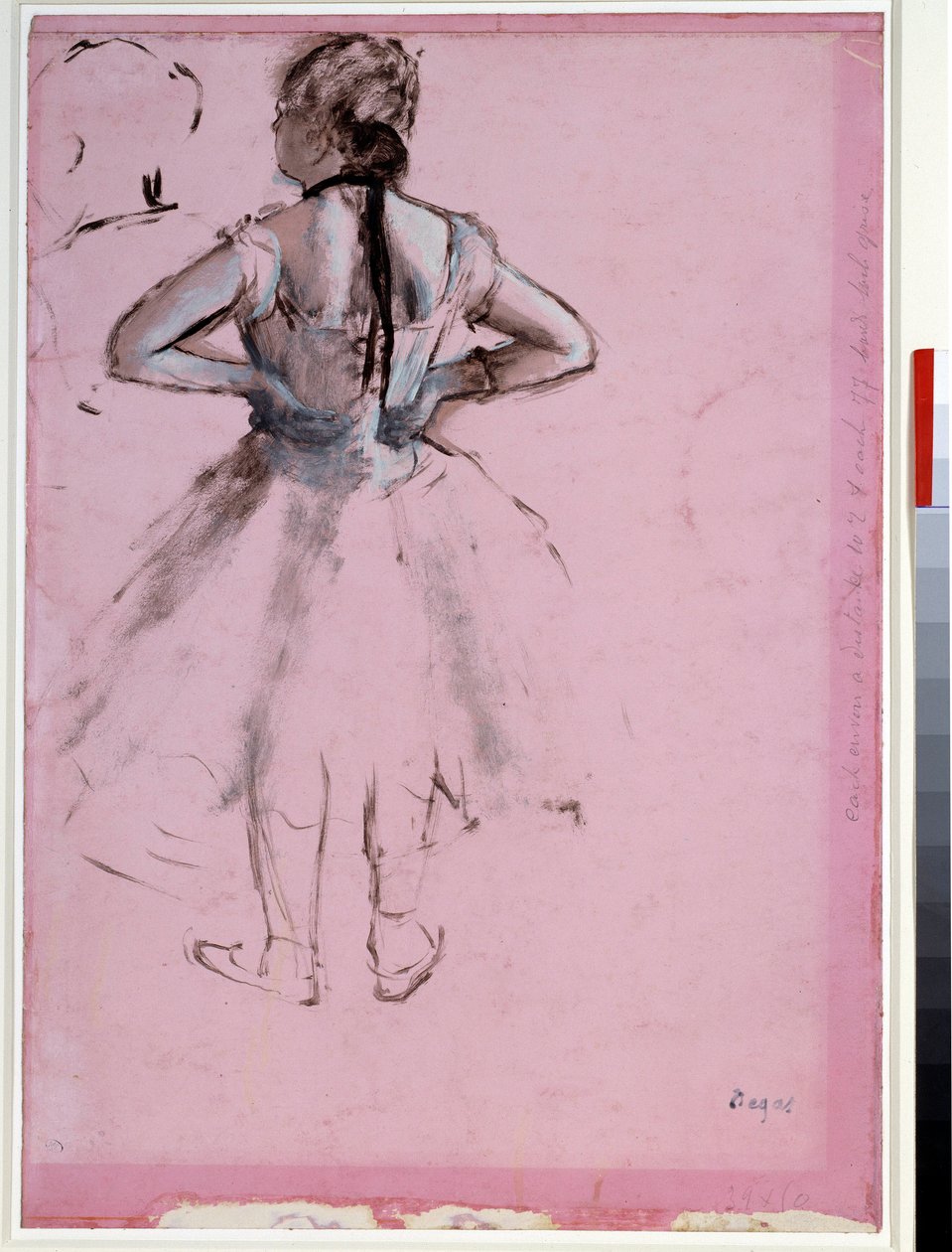 Arkadan dansçı, eller kalçada Essence pembe kağıt üzerine Edgar Degas (1834-1917) 1873 Dim. 0,39 x 0,27 cm Paris, Louvre Müzesi by Edgar Degas