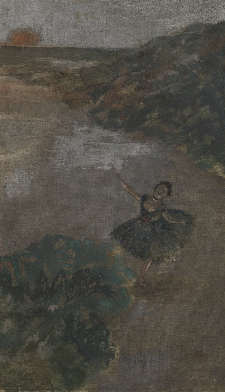 Sahnede Dansçı, 1879 dolayları (ipek üzerine guaj boya) by Edgar Degas