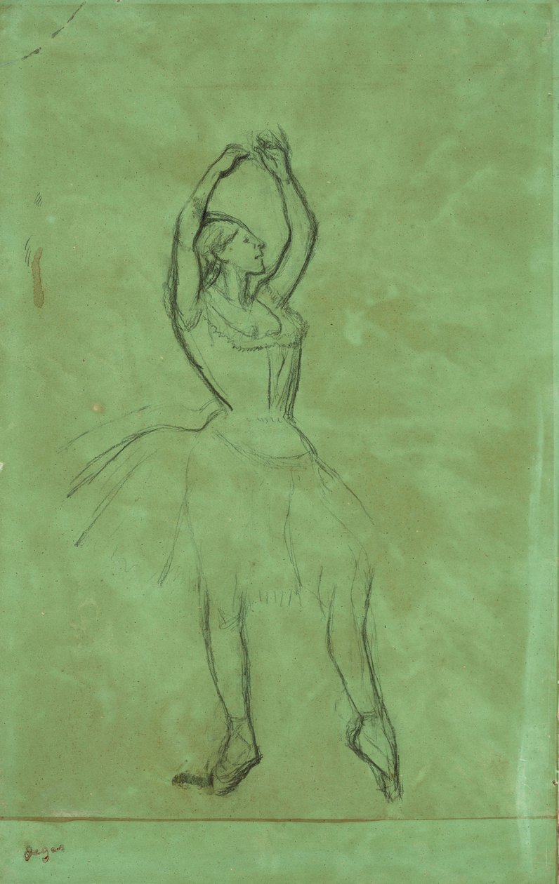 Kollarını Kaldırmış Dansçı by Edgar Degas