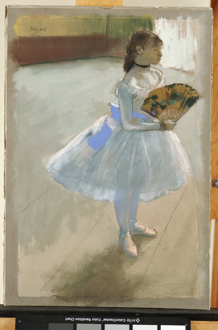 Vantilatörlü dansçı, 1879 dolayları (kağıt üzerinde pastel) by Edgar Degas