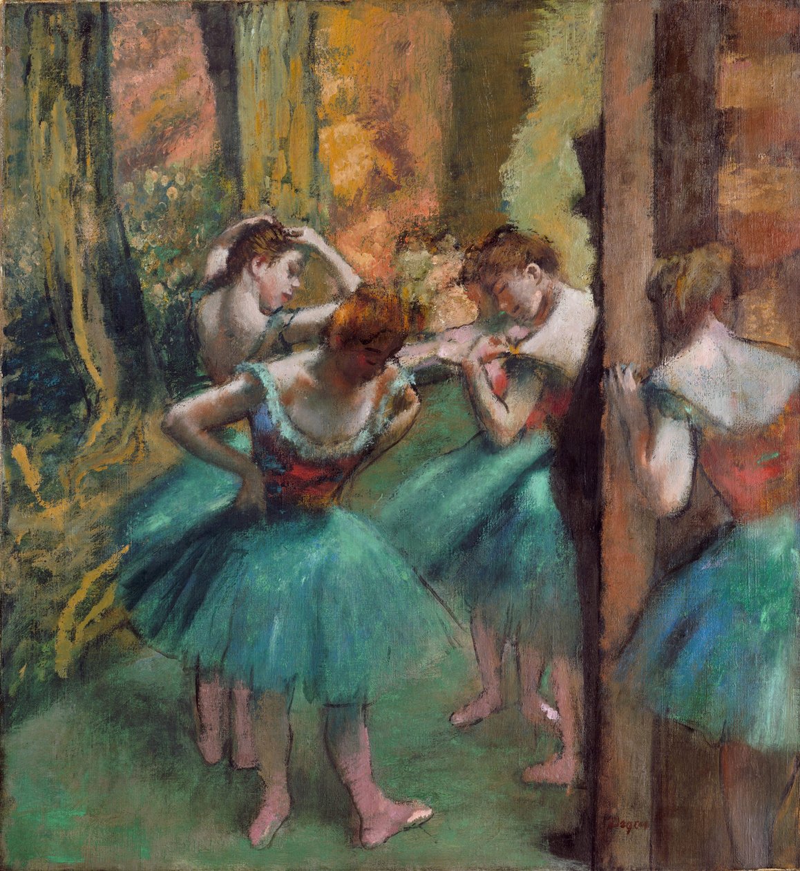 Pembe ve yeşil dansçılar (Dansçılar, Pembe ve Yeşil) (tuval üzerine yağlı boya) by Edgar Degas