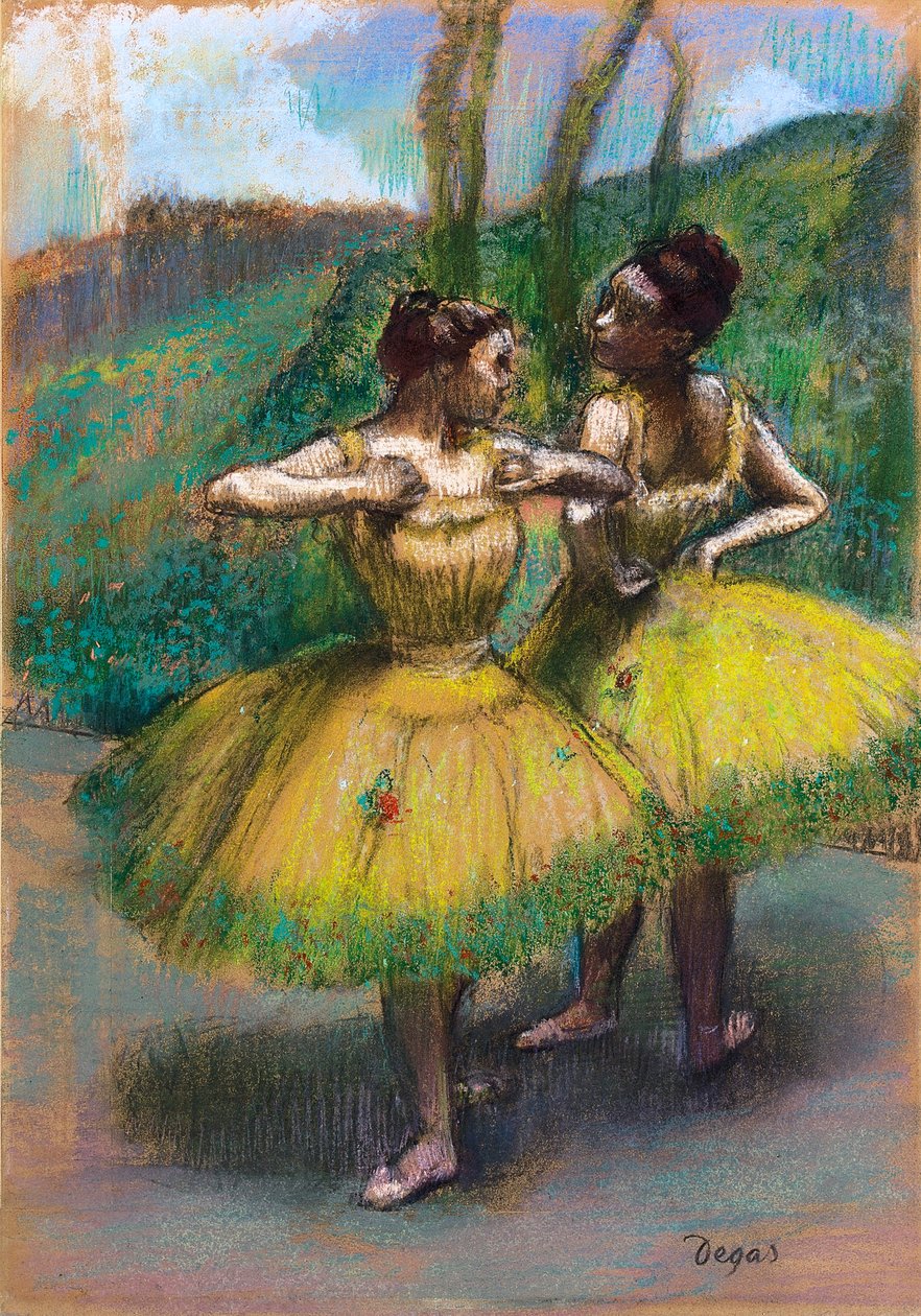 Sarı etekli iki dansçı by Edgar Degas