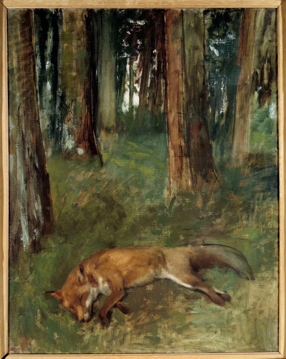 Tahtadaki ölü tilki tablosu Edgar Degas (1834-1917) 19. yüzyıl Güneşi. 0,92x0,63 m Rouen, Güzel Sanatlar Müzesi by Edgar Degas
