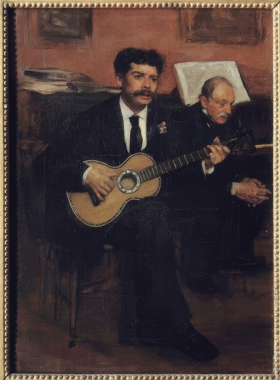 İspanyol tenor Lorenzo Pagans (1838-1883) ve babası by Edgar Degas