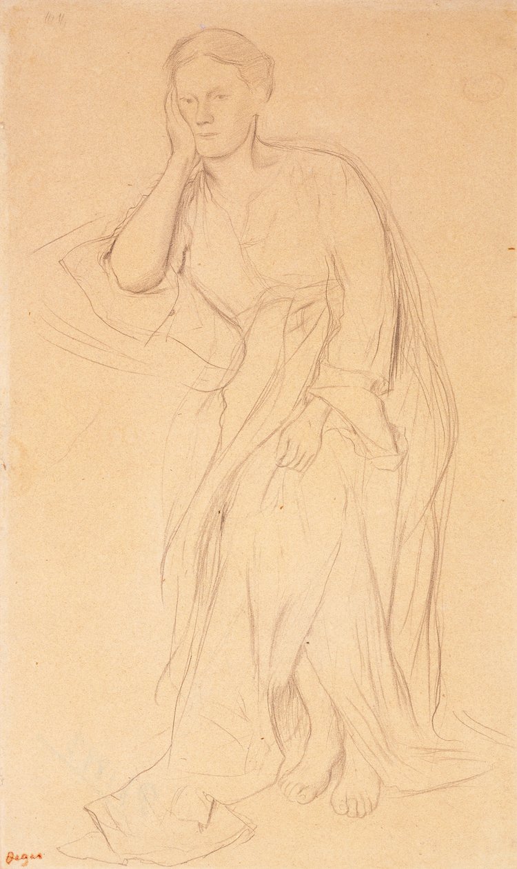 Eugenie Fiocre, The Source balesinde Mlle Fiocre için çalışma, c.1867 by Edgar Degas