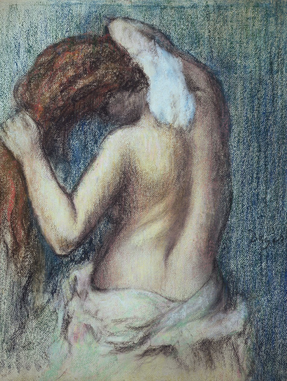 Femme a sa Toilette, 1895 dolayları (kağıt üzerine pastel) by Edgar Degas