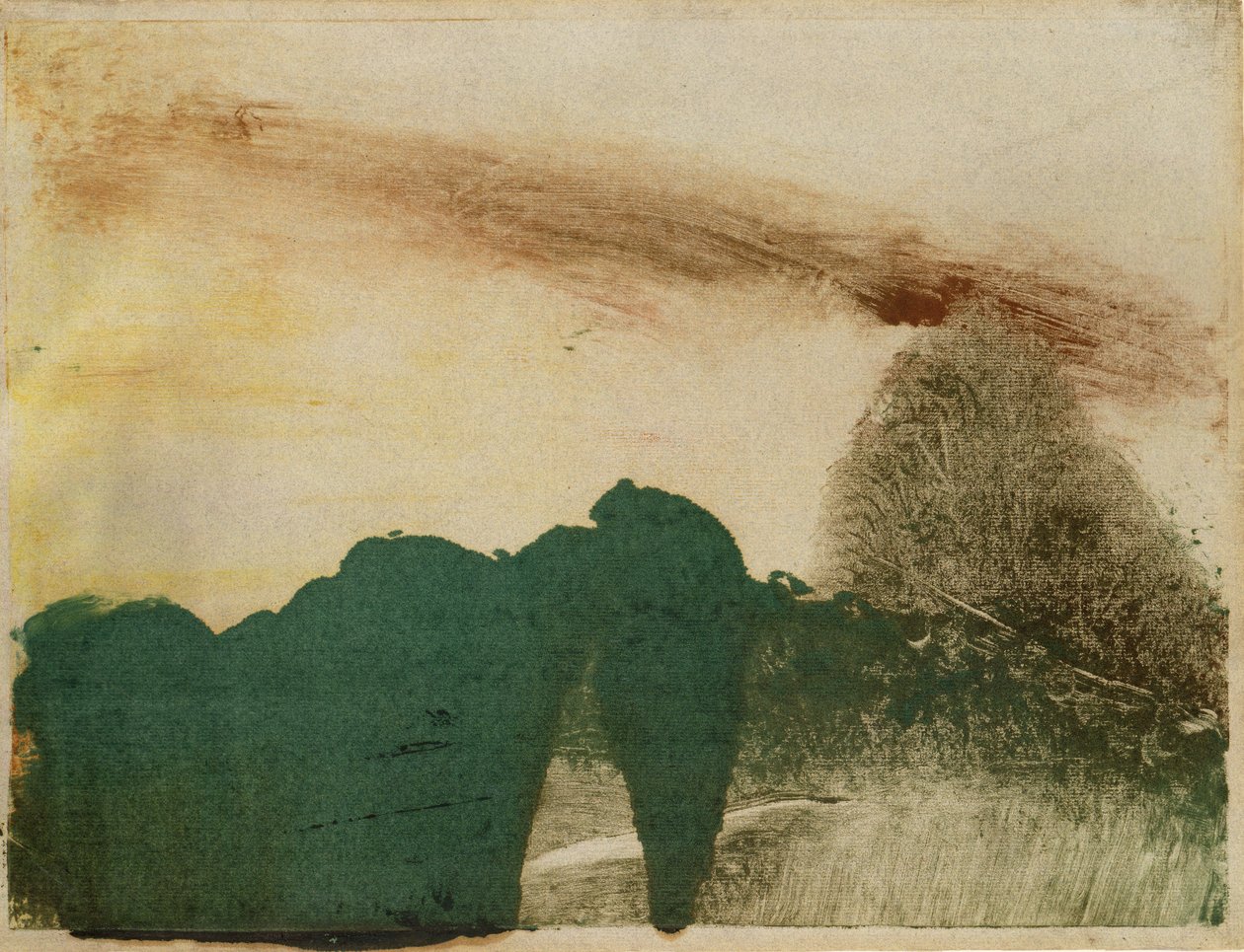 Dağlarda Orman, 1890 dolayları (kağıt üzerinde monotip) by Edgar Degas