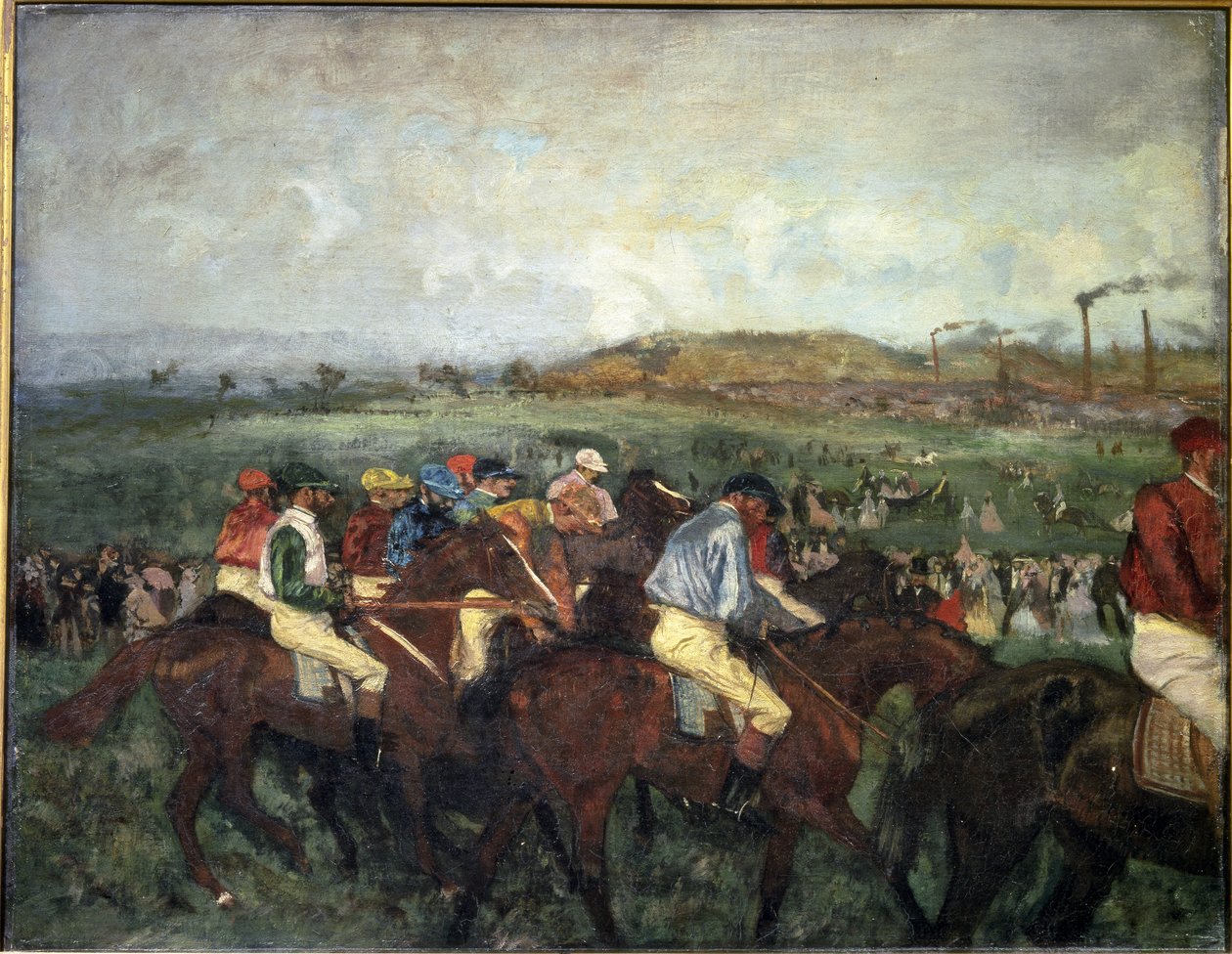 Beyler yarış. Ayrılmadan önce, 1862 by Edgar Degas