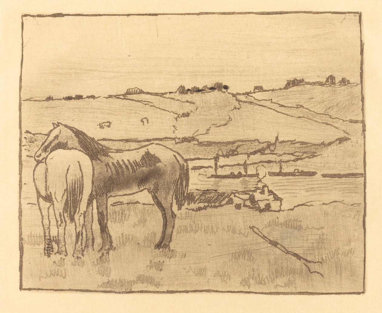 Çayırda atlar Chevaux dans la prairie, 18911892. by Edgar Degas