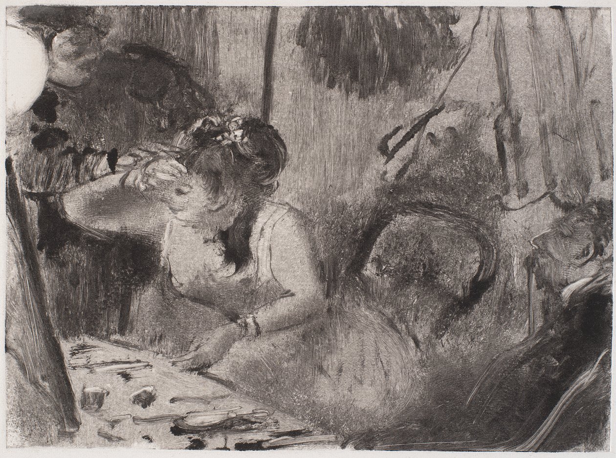 Yakınlık, c. 1877-80 (siyah monotip) by Edgar Degas