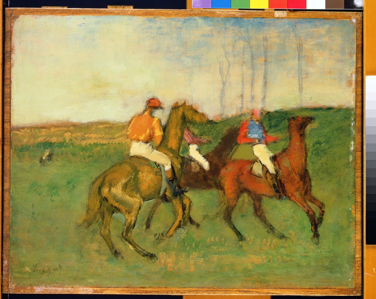 Jokeyler ve Yarış Atları, c.1890-95 by Edgar Degas