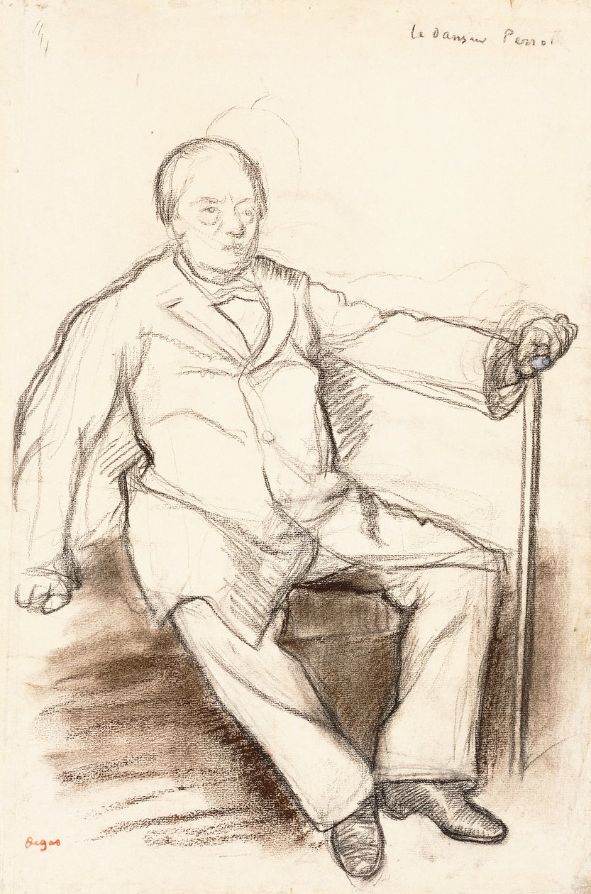 Jules Perrot, Dansçı Perrot için çalışma, oturma, 1880 dolayları by Edgar Degas