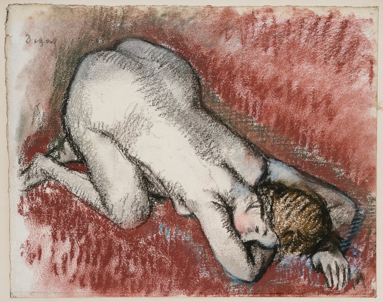 Diz Çökmüş Çıplak Kadın, c.1889-95 by Edgar Degas