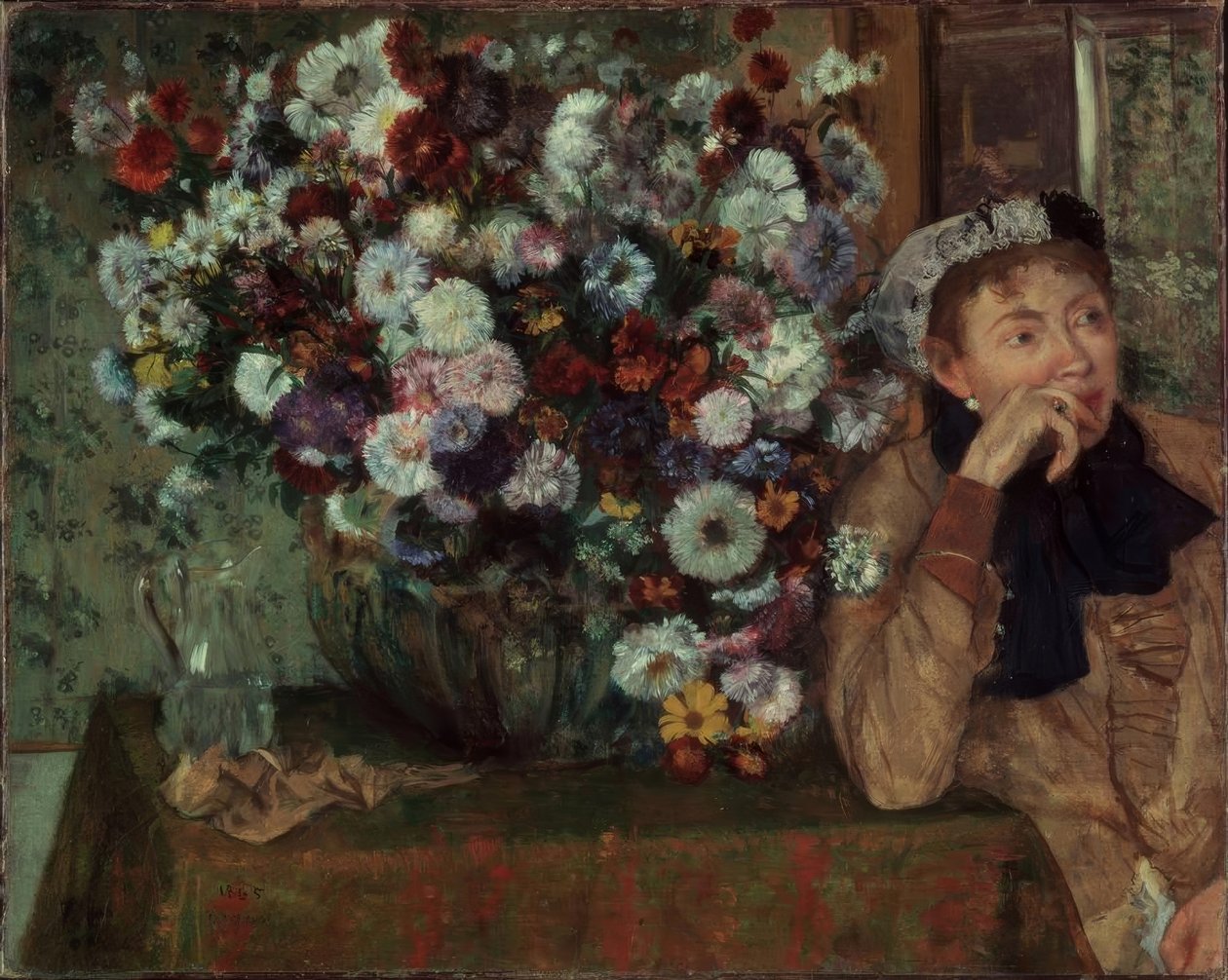 Krizantemli Kadın by Edgar Degas