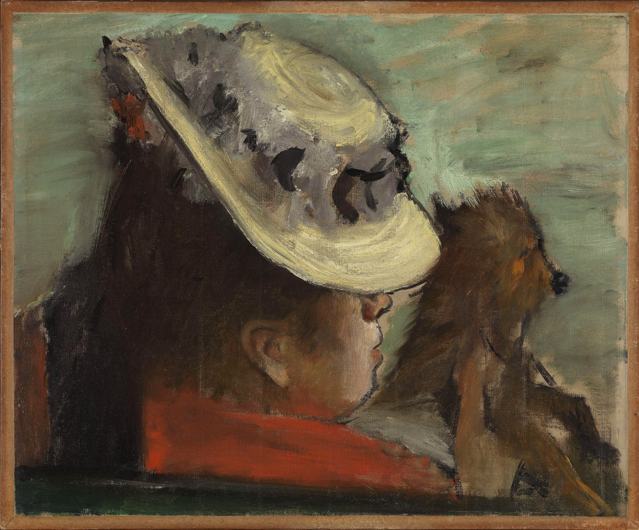 Köpekli Kadın, 1877 dolayları (tuval üzerine yağlı boya) by Edgar Degas