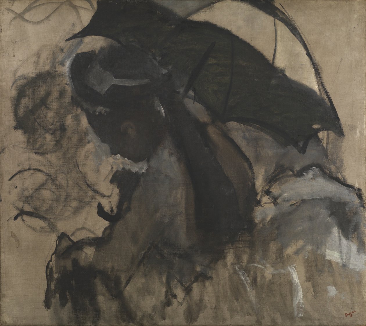 Şemsiyeli Kadın, 1870-72 by Edgar Degas