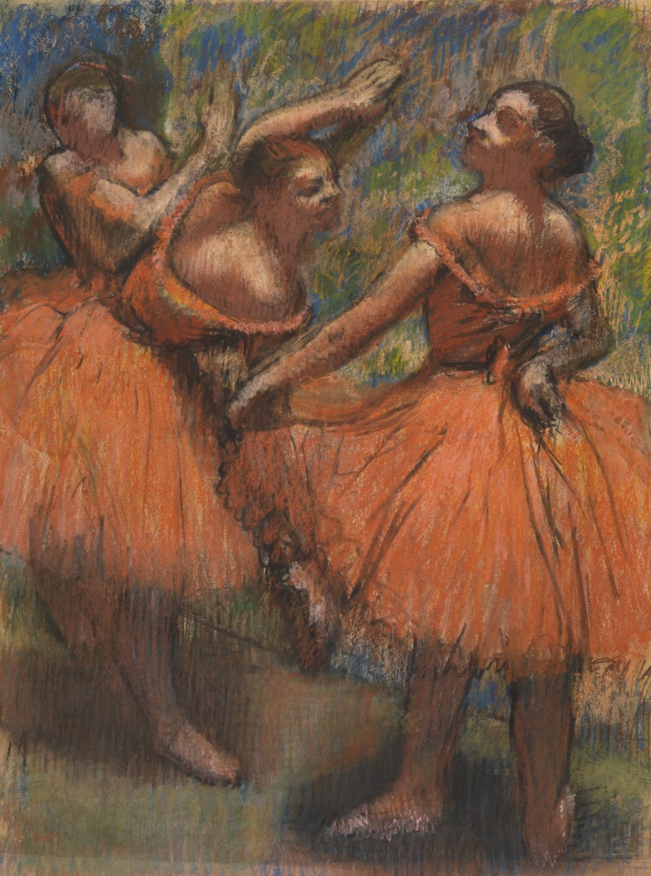 Kırmızı Etekler, 1807-1901 dolayları (kağıt üzerine pastel) by Edgar Degas