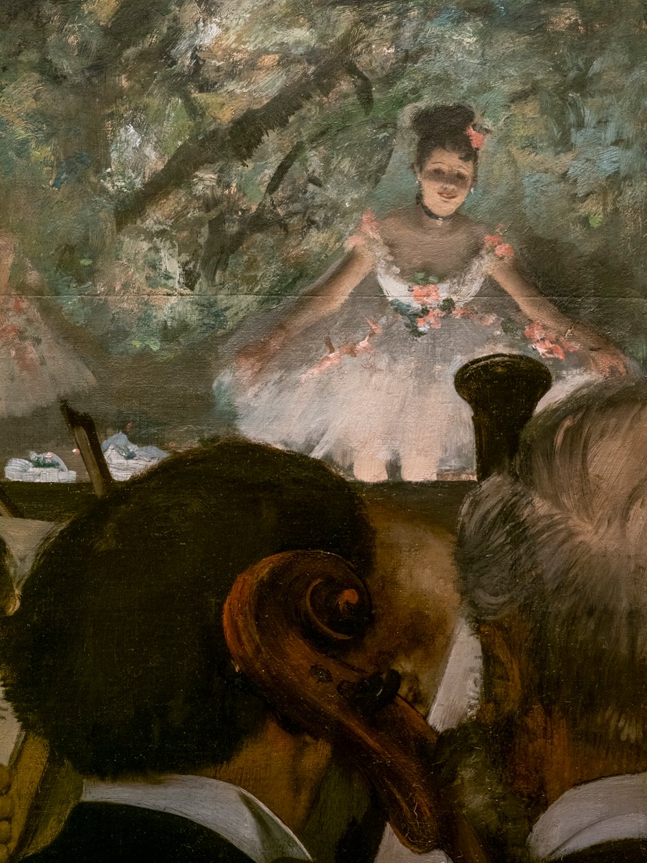 Les Musiciens (detay). 1872-1873, 1874-1876 civarında yeniden başladı. Tuval üzerine yağlıboya. by Edgar Degas