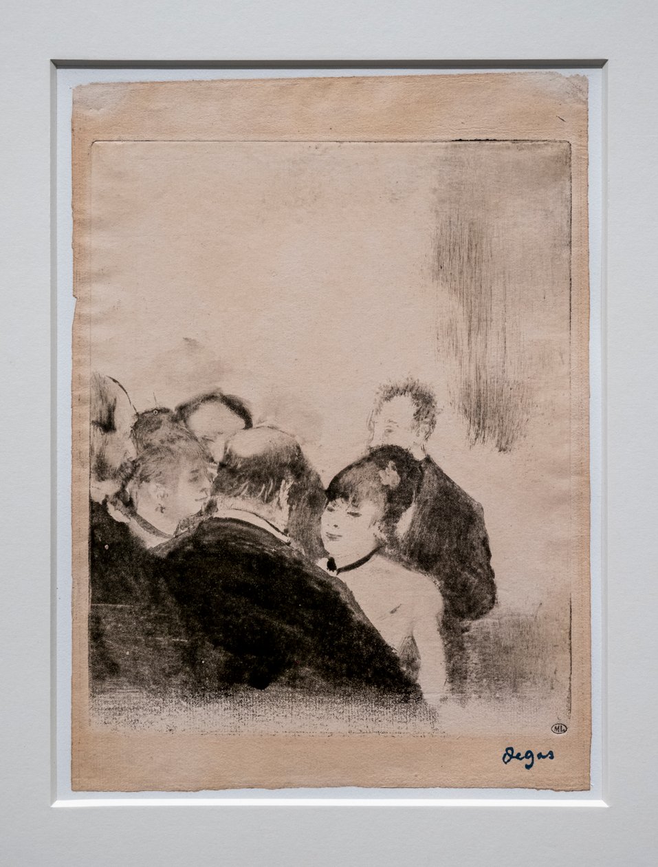 Küçük Kardinal hayranlarıyla konuşuyor. 1876-1877 civarında. Monotype siyah mürekkebe sahiptir. by Edgar Degas