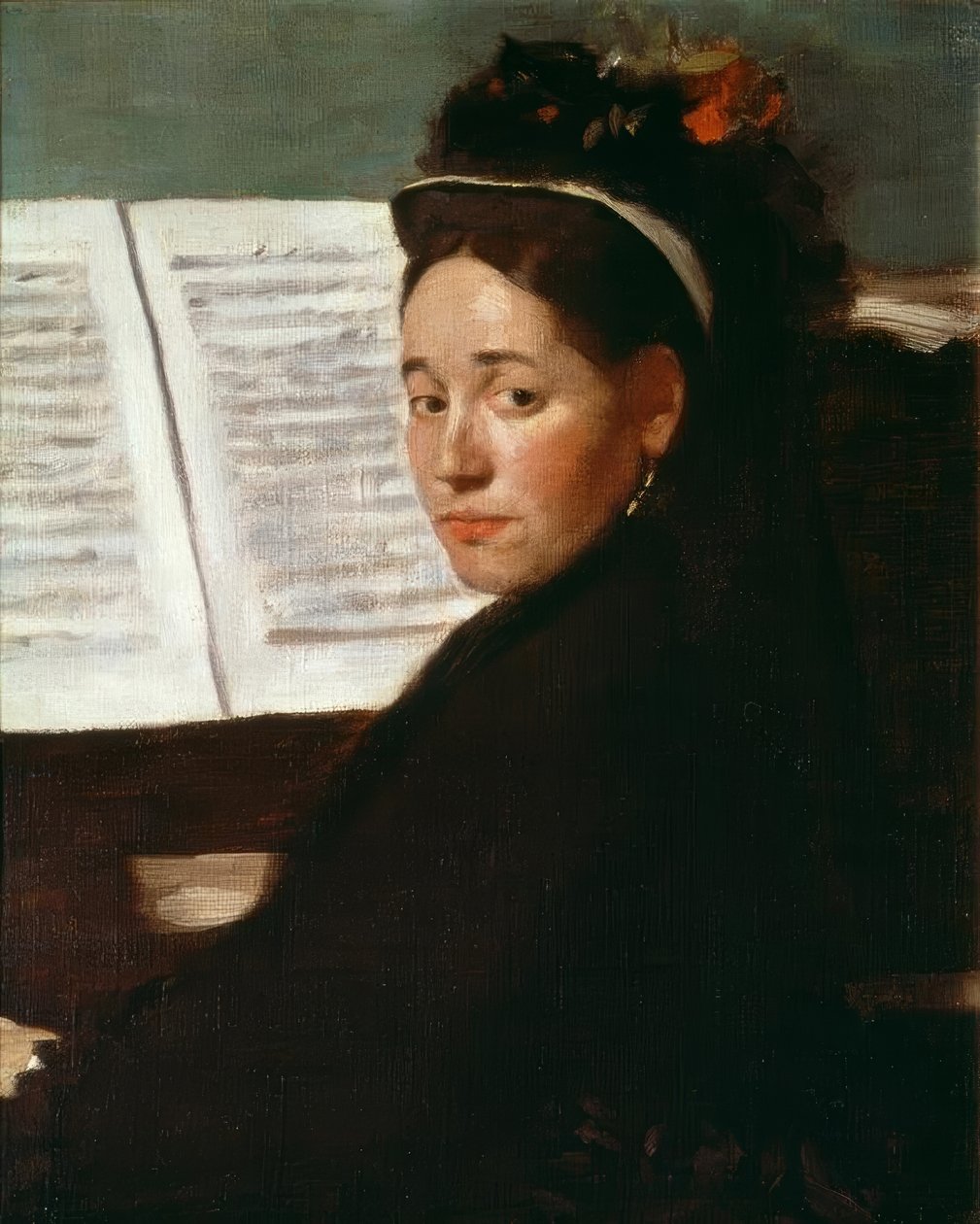 Bayan Dihau piyano başında by Edgar Degas