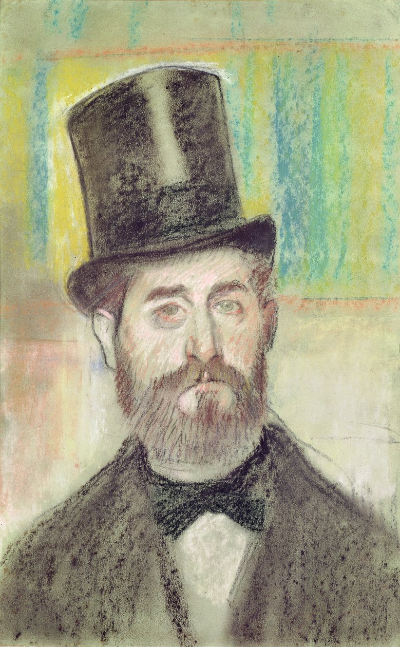 Opera Şapkalı Adam (kağıt üzerinde pastel) by Edgar Degas