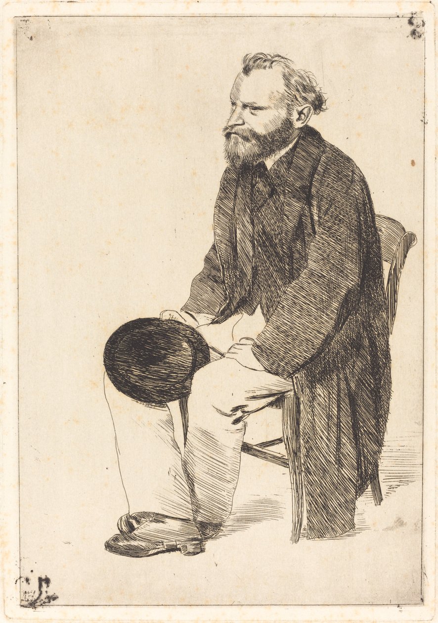 Manet Oturmuş, Sola Dönmüş by Edgar Degas