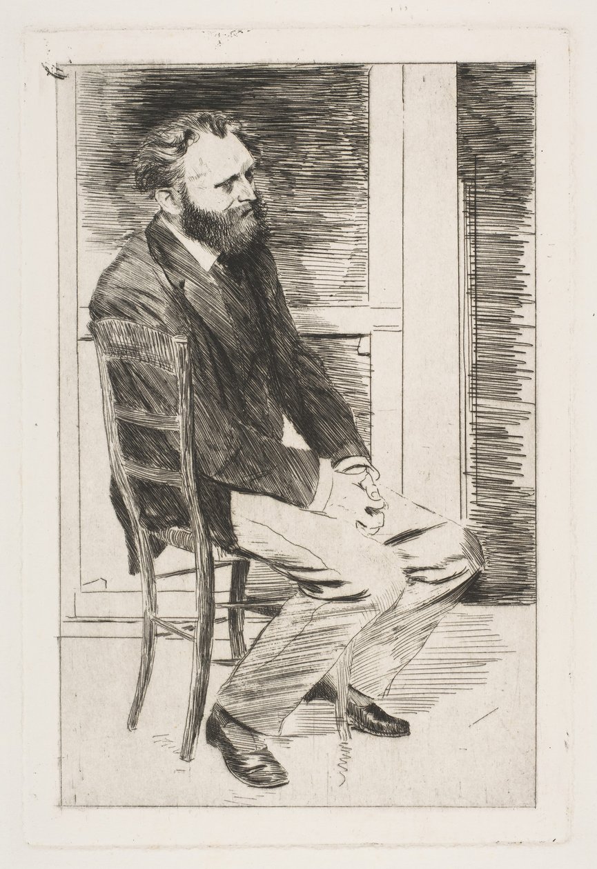 Manet Oturan, Sağa Dönük, 1864-65. by Edgar Degas