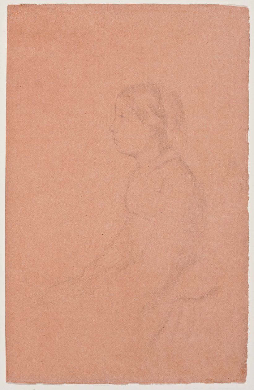 Marguerite de Gas, 185354 (mercan dokuma kağıdı üzerine grafit kalem) by Edgar Degas