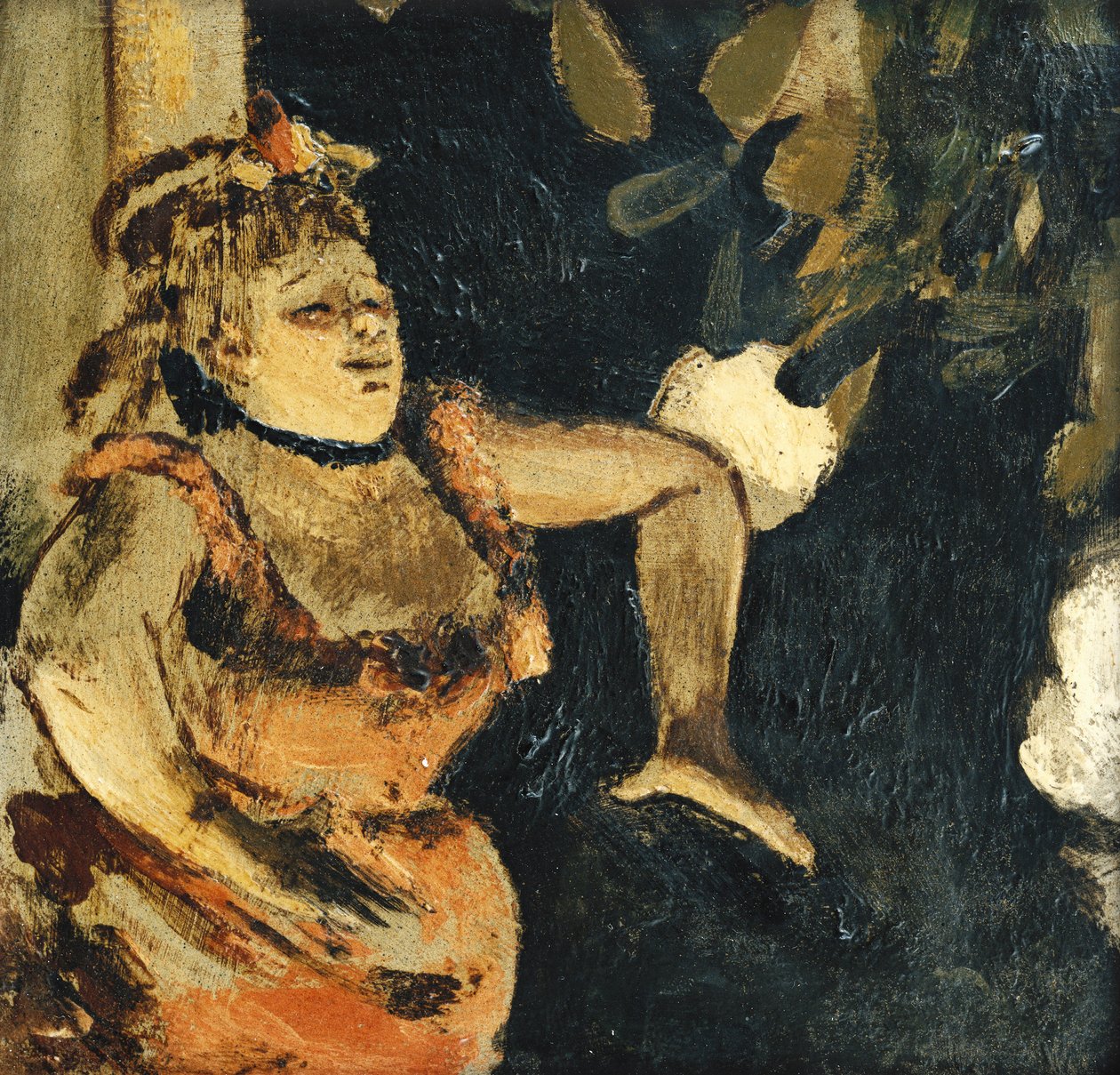 Büyükelçilerde Bayan Becat; Bayan Becat Büyükelçilere, c. 1875-1877 by Edgar Degas