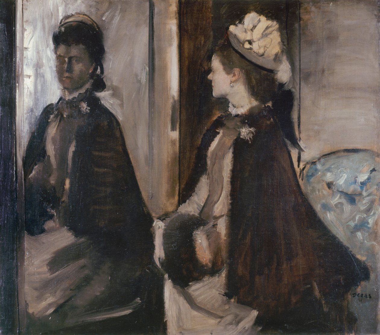 Aynadaki Bayan Jeantaud, c. 1875 by Edgar Degas