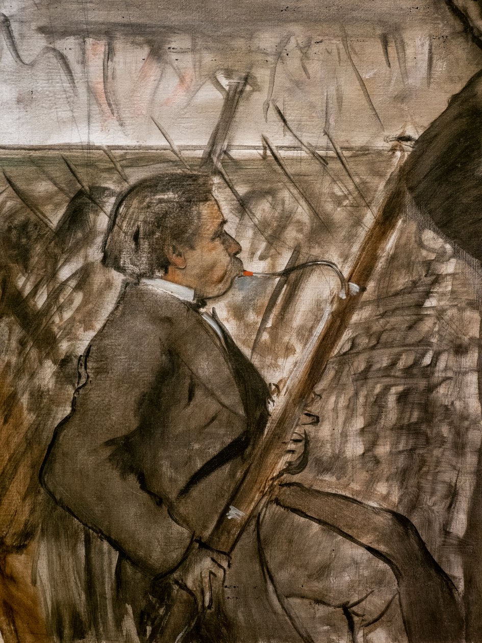 Orkestradaki müzisyenler (detay). 1870 civarı. Tuval üzerine yağlı boya. by Edgar Degas