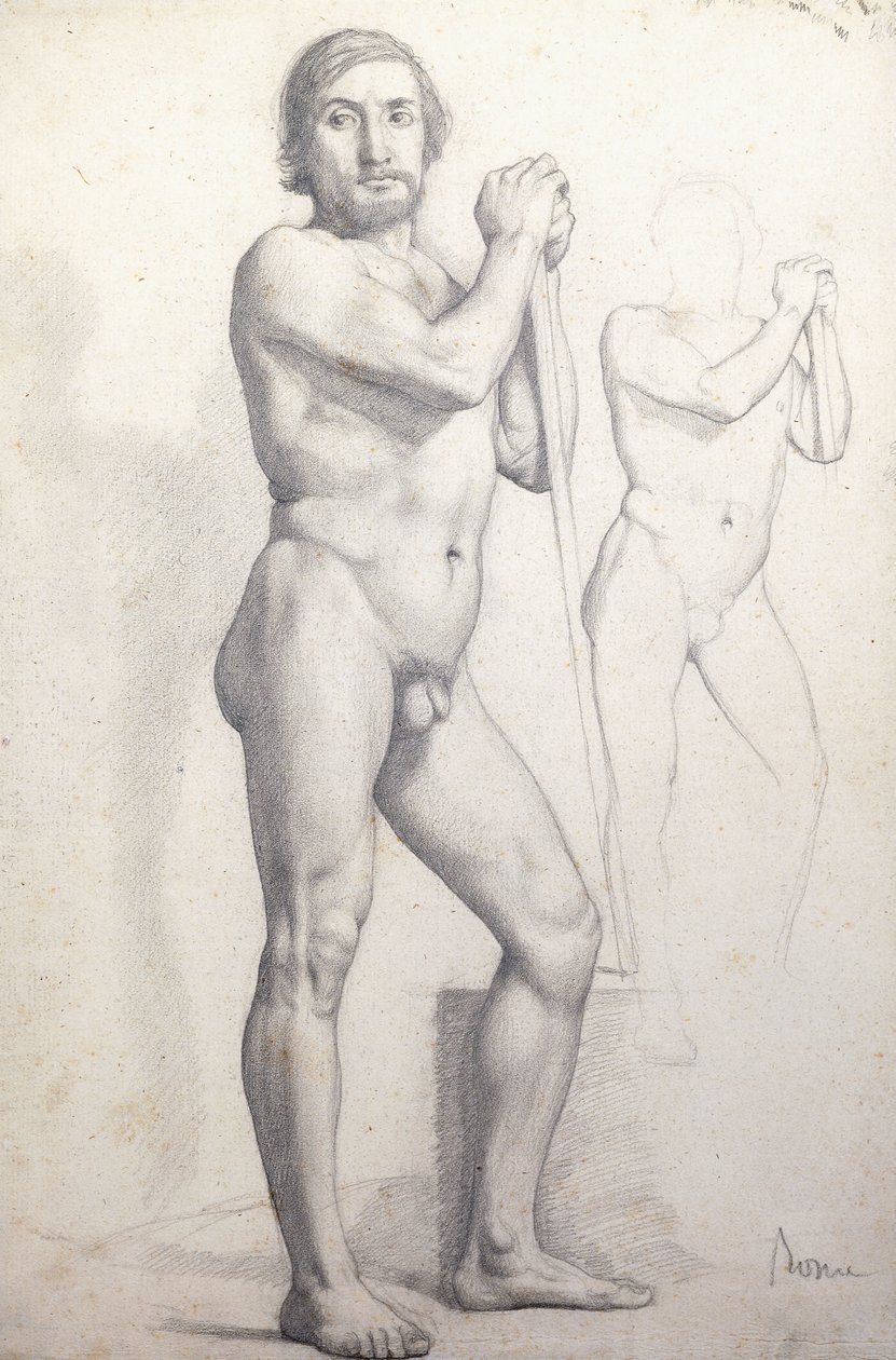 Çıplak adam Ayakta; Çıplak Adam Ayakta, c.1856 by Edgar Degas