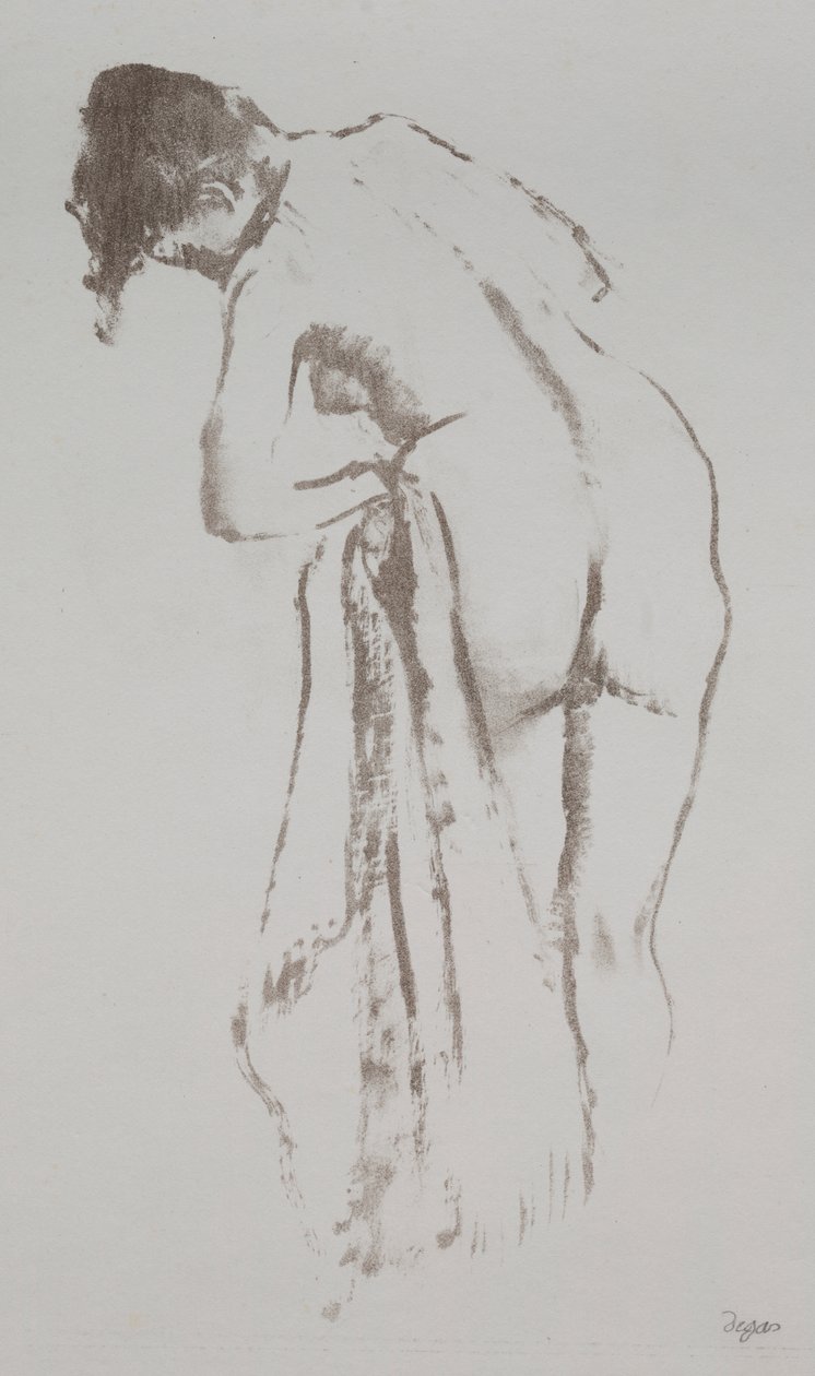 Havlu, Ayakta Çıplak Kadın by Edgar Degas