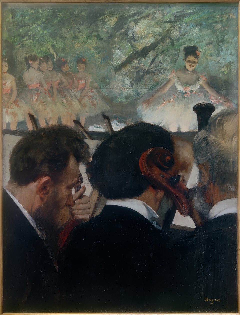 orkestra müzisyeni by Edgar Degas